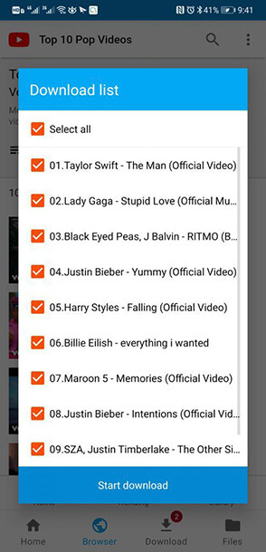 Download YouTube Playlist on Android with iTubeGO