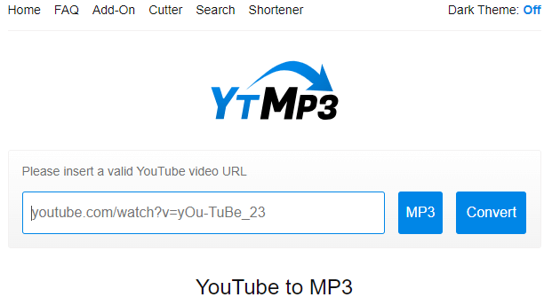 Convert YouTube to MP3 with YTMP3
