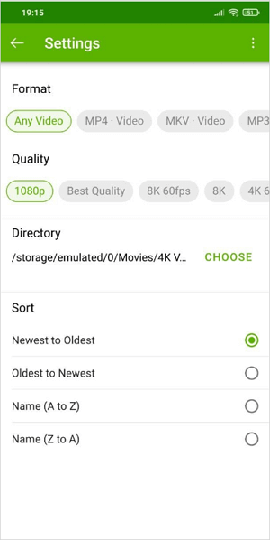 4K Video Downloader auf Android