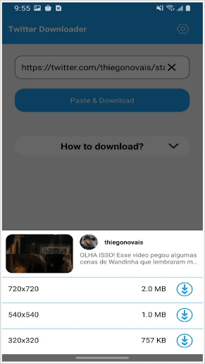 Video Downloader for Twitter Android App