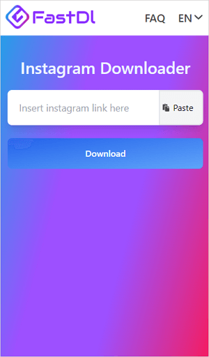FastDL Instagram Downloader on Mobile