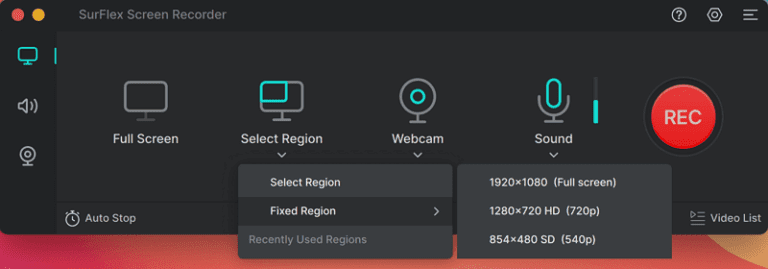 How To Record Roblox With Voice On Phone IPad And PC Mac Screen Recorder Select Region 768x269 