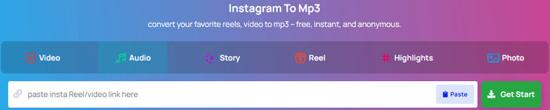 Reel Saver Instagram to MP3 Converter