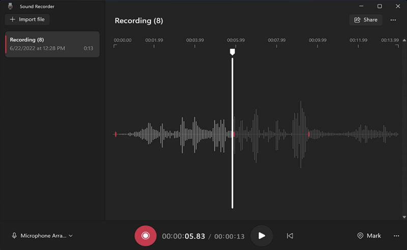 Sound Recorder on Windows 11