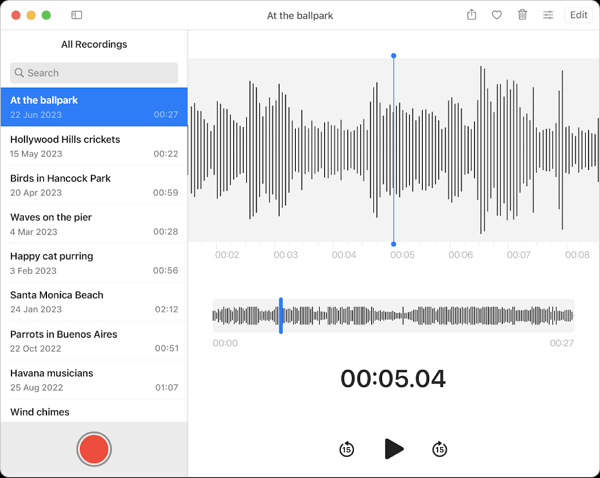 Audio auf dem Mac mit Sprachmemos aufnehmen