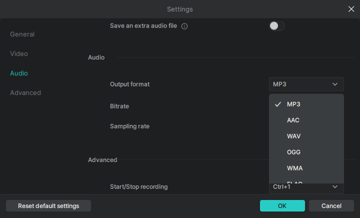 Select Audio Output Settings