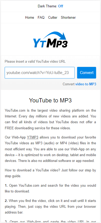 YTMP3 on Mobile