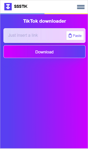 SSSTik Downloader on Mobile