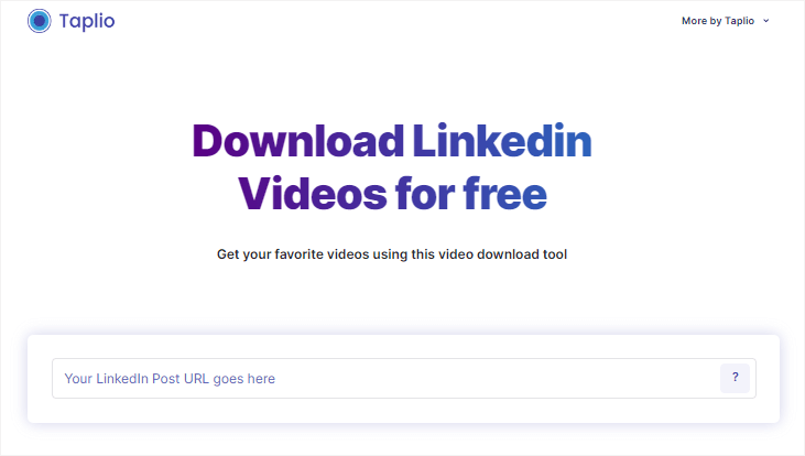 Taplio LinkedIn Video Downloader