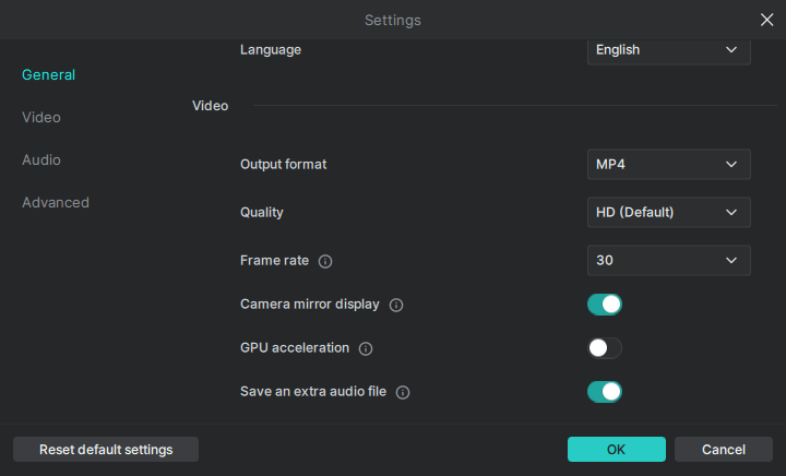 Video Output Settings