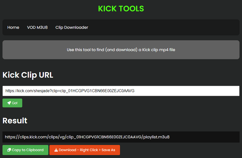 Kick Tools Kick Clip Downloader