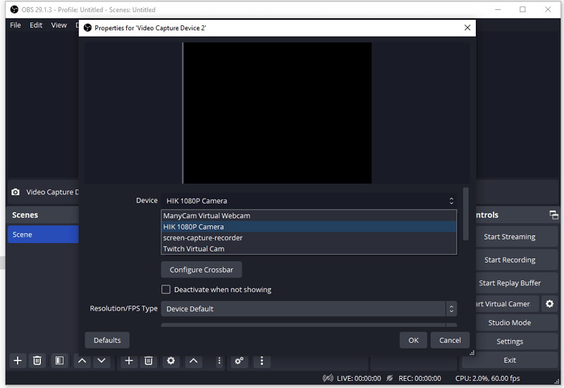 OBS Video Capture Device