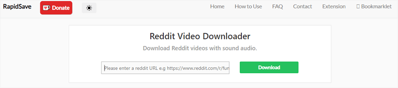 RapidSave Reddit Video Downloader