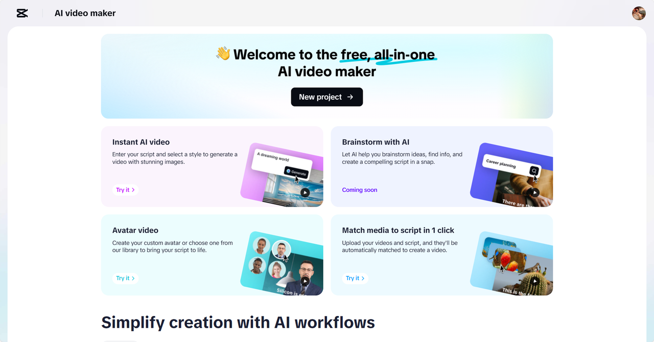 Capcut AI video maker