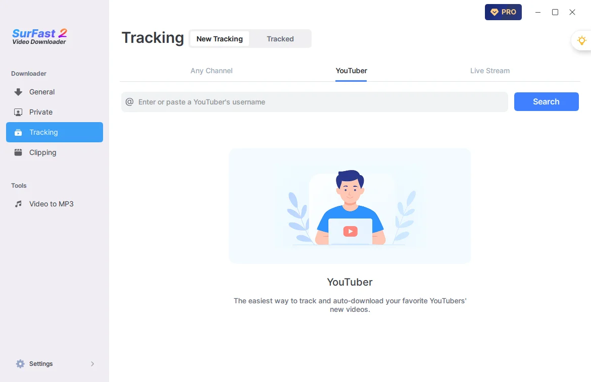 Tracking feature in SurFast Video Downloader
