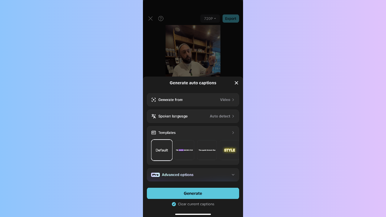 CapCut AI caption generator