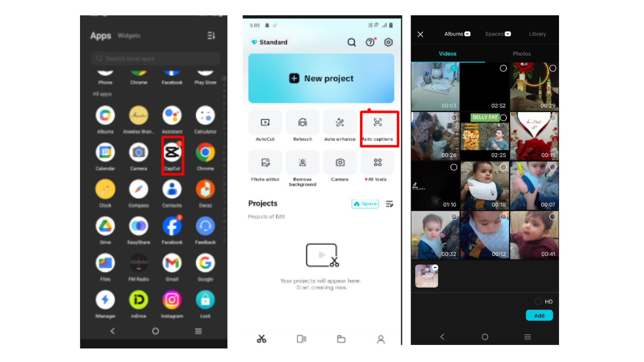 Open the CapCut app