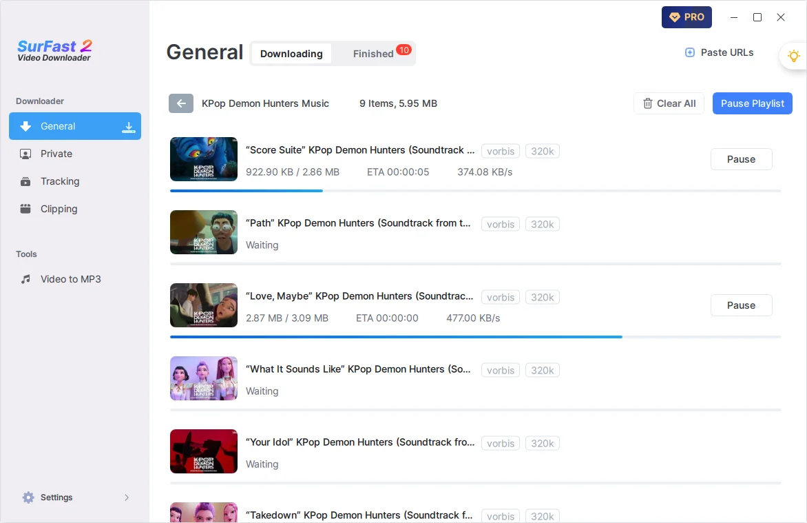 Downloading a Playlist to OGG